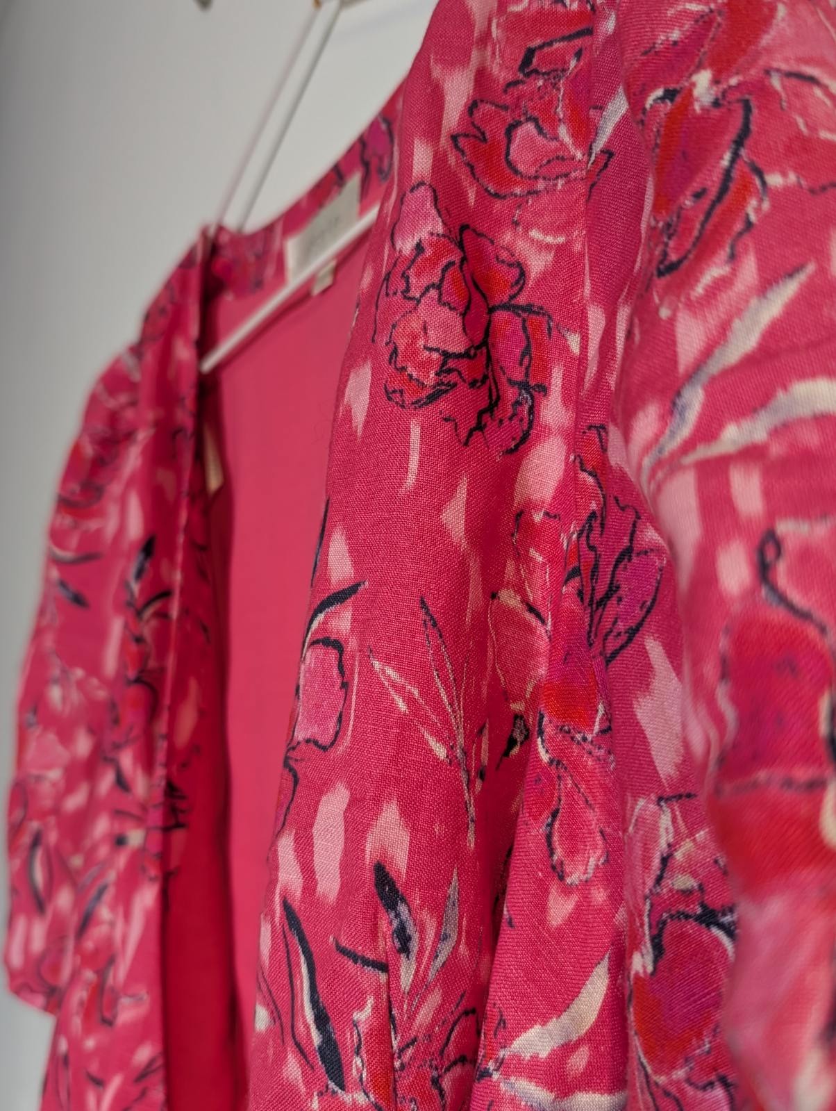 Steele Pink Floral Wrap Dress - Size L - Image 3