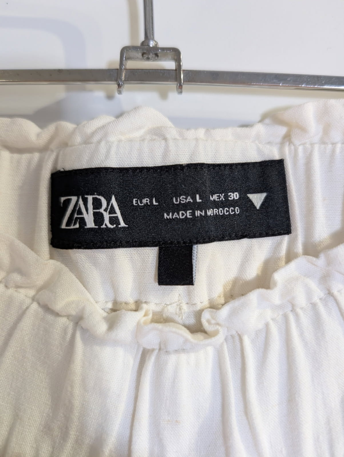 Zara Wide-Leg Linen-Blend Trousers White Women's Size L - Image 3