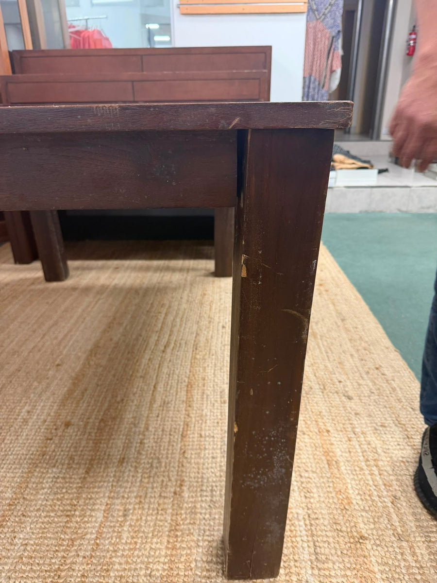 Solid Wood Rectangular Dining Table - Dark Timber Finish - Image 3