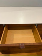 Mid-Century Style Media Console Walnut and White Sideboard 196cm - Image 4