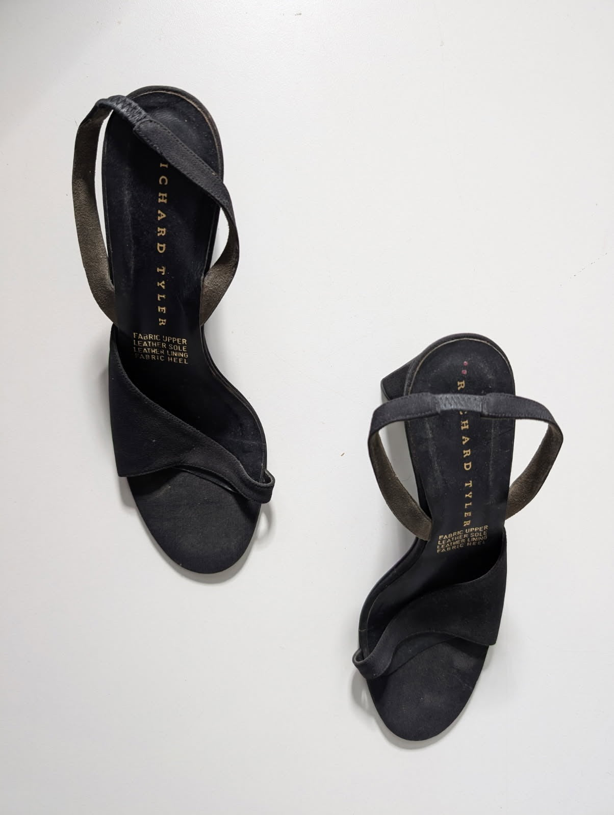 Richard Tyler Black Satin Slingback Heels - Made In Italy EU 38 - Image 3