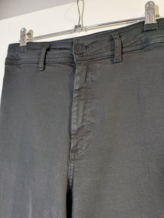 Zara Wide Leg Fray Hem Jeans Black Women's US 8 - Image 3