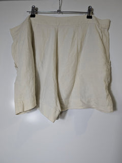Posse High-Waisted Linen Shorts Cream Size M - Image 4