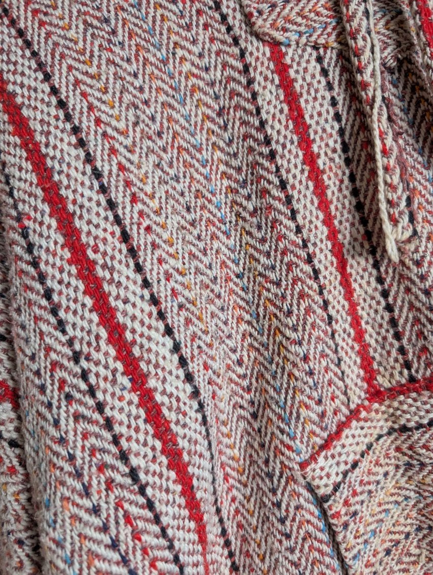 Confecciones Angy Mexican Baja Hoodie Red Striped Pullover XL - Image 3
