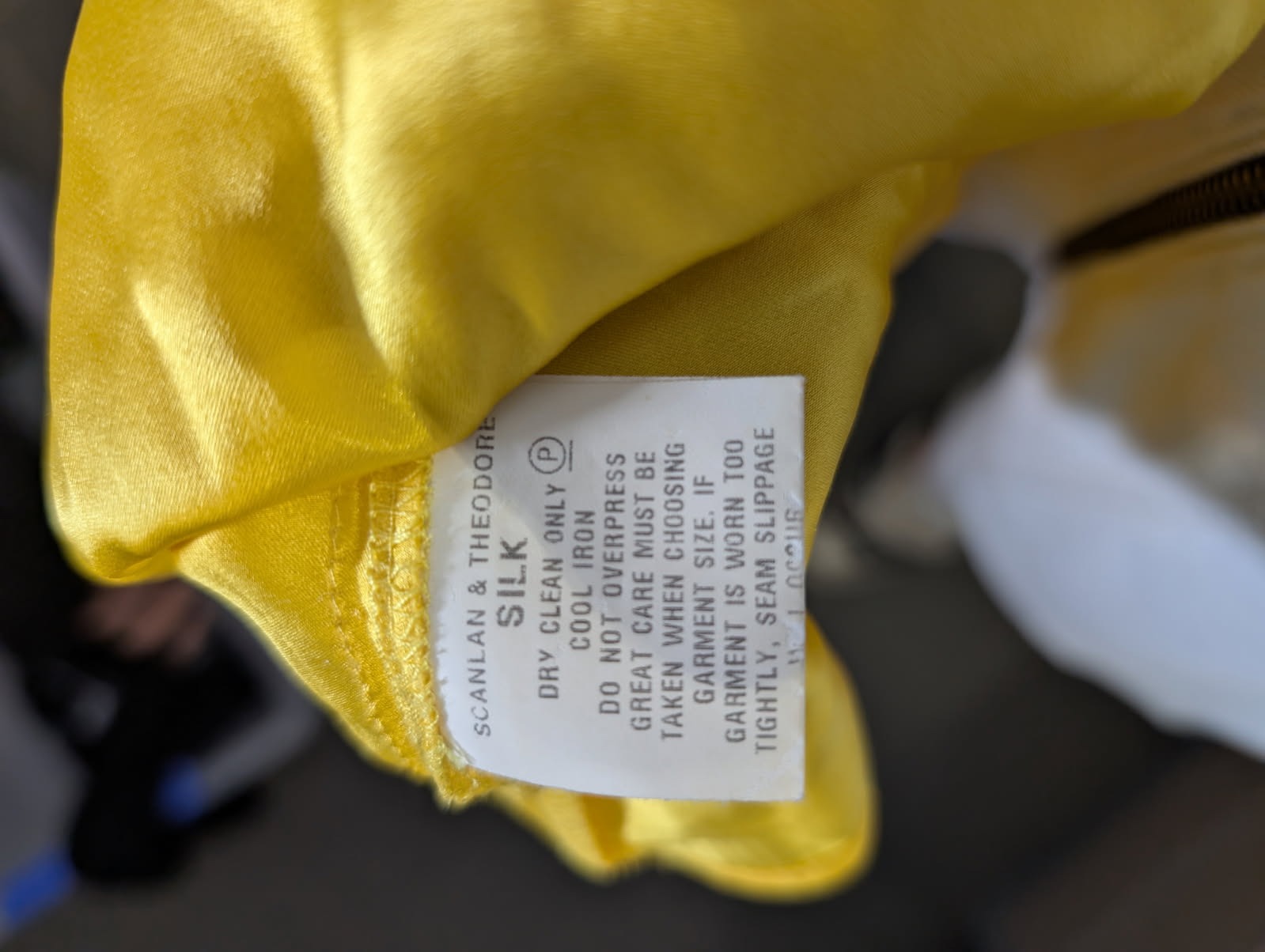 Scanlan & Theodore Vintage Yellow Silk Spaghetti Strap Bow Detail Dress - Image 4