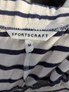 Sportscraft Striped Drawstring Knit Shorts Navy/White Size M - Image 4