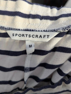Sportscraft Striped Drawstring Knit Shorts Navy/White Size M - Image 4