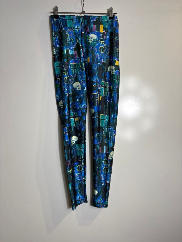 Black Milk Clothing Skull and Crosses Leggings Size S - Image 3