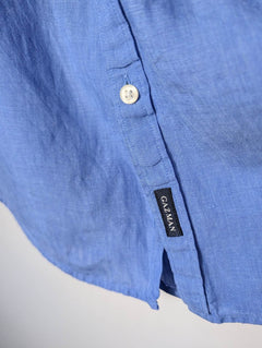 Gazman Men's Long Sleeve Button Down Shirt Blue Linen Medium - Image 3