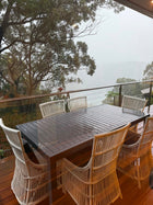 Outdoor Dining Set 7-Piece Table and Wicker Chairs Grey - Image 3