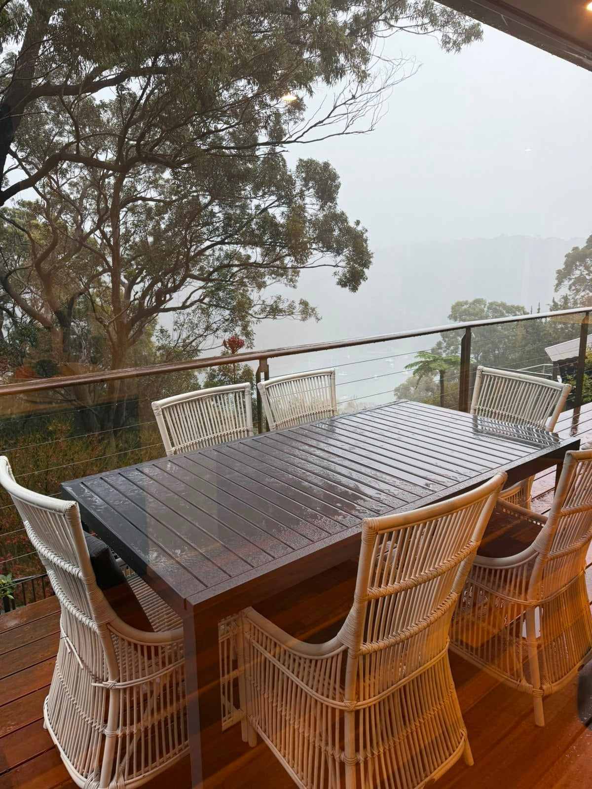 Outdoor Dining Set 7-Piece Table and Wicker Chairs Grey - Image 3