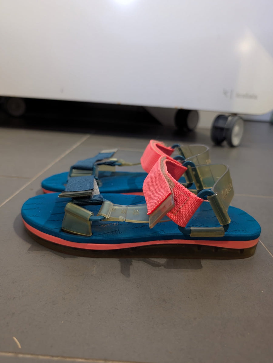 Melissa + Rider Papete Sandals - Blue & Pink Adjustable Straps - Image 3