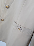 Loverich Collarless Blazer Beige Gold Button Detail Size 11 - Image 3