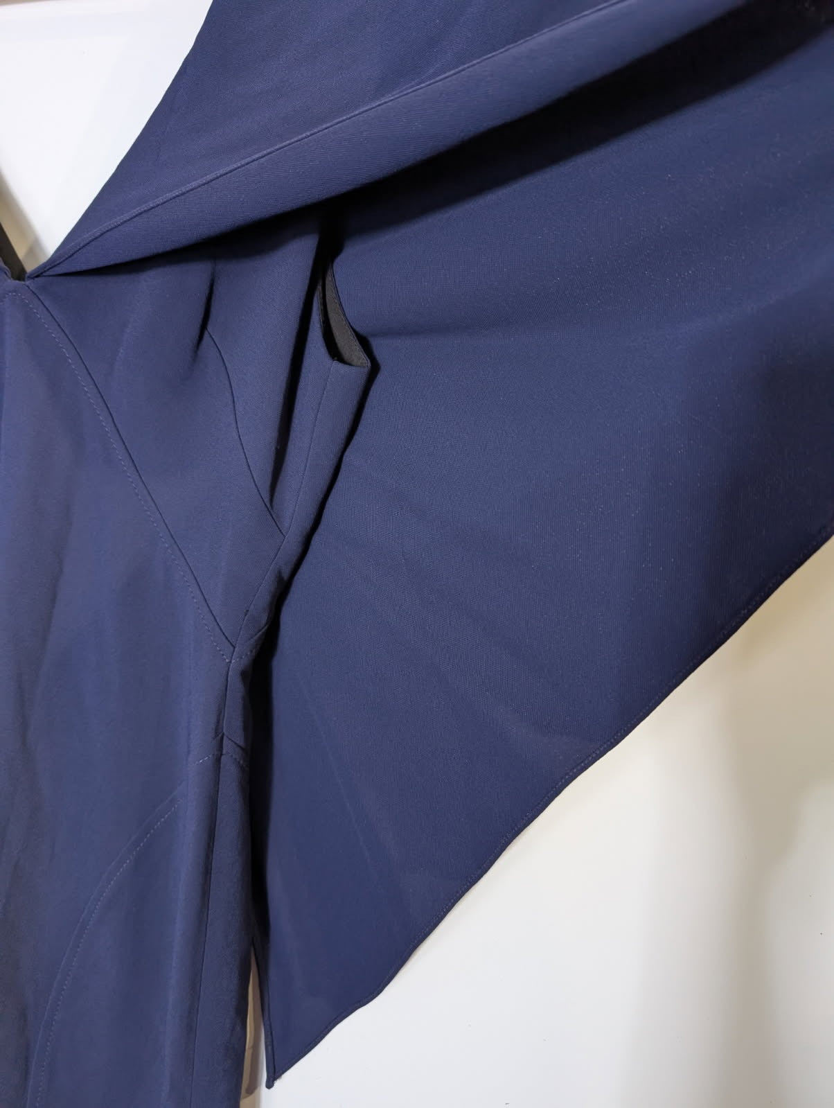 Ginger & Smart Navy Blue Maxi Dress - Elegant V-Neck Cape Detail - Image 4