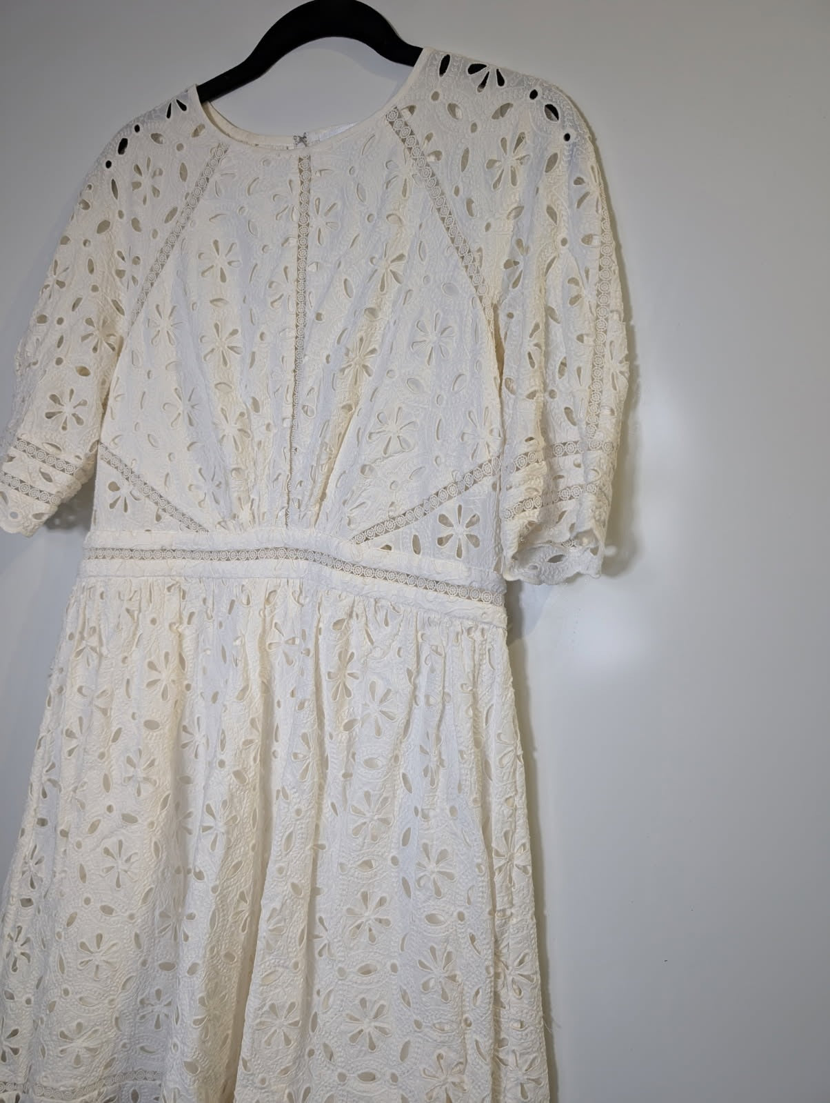 Zimmermann Eyelet Lace Midi Dress White Size 3 - Image 3