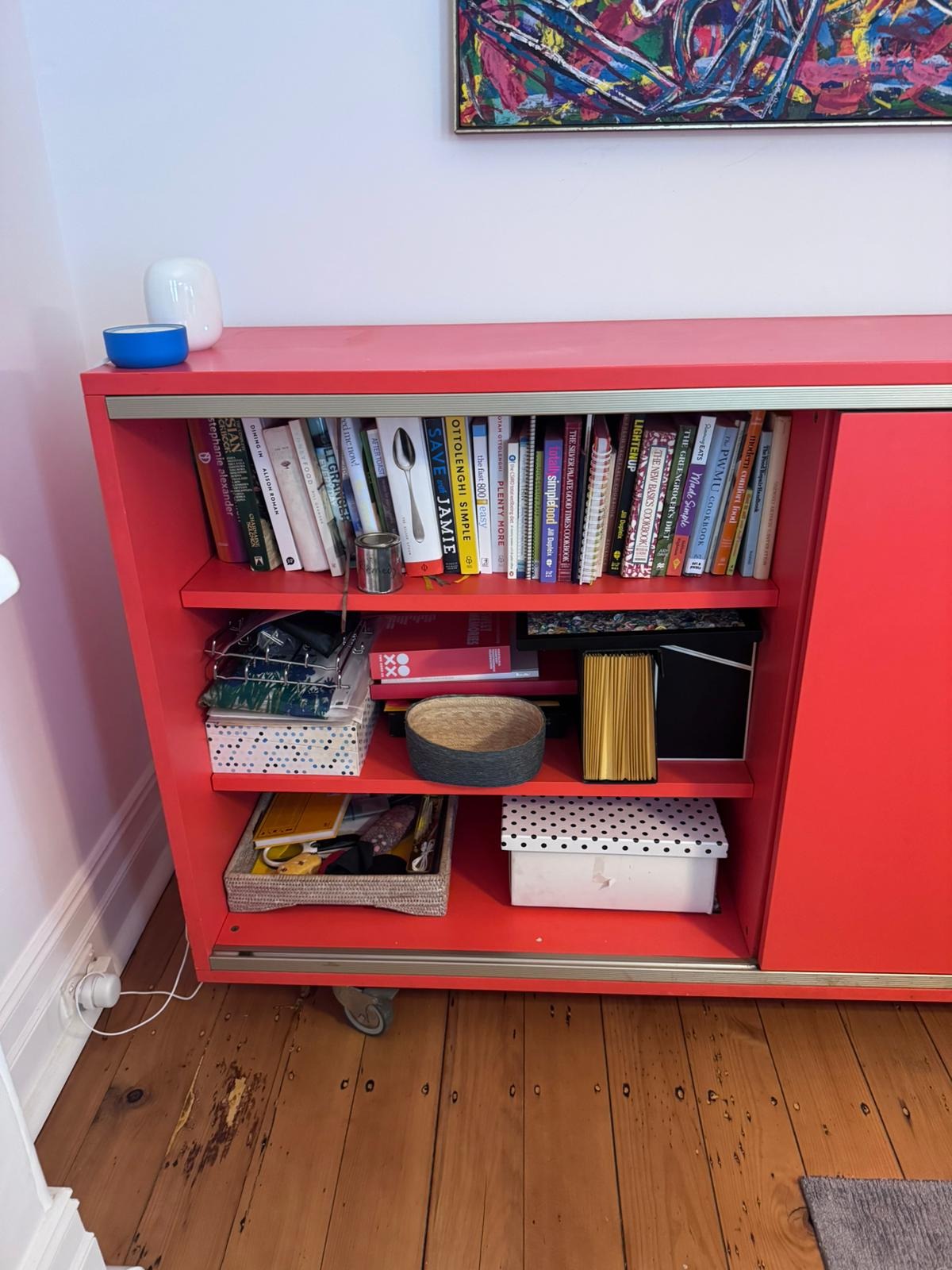 Italian Modular Sideboard Fluro Red Storage Unit Space Furniture  - Image 4