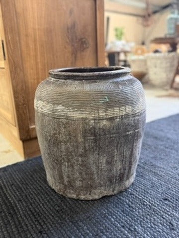 Antique Southeast Asian Glazed Earthenware Storage Jar Brown 41cm - Image 3