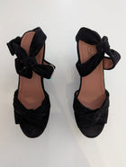 Alaïa Black Suede Bow Platform Sandals - EU 38 - Image 3