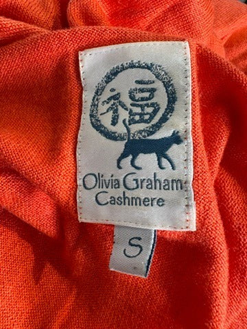 Olivia Graham Silk Cashmere Crewneck Sweater Orange Size S - Image 3