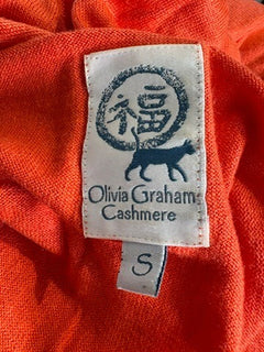 Olivia Graham Silk Cashmere Crewneck Sweater Orange Size S - Image 3