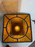 Vintage Leadlight Works Peaston Floral Stained Glass Table Lamp - Image 3