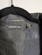 Country Road Organic Linen Short Sleeve Shirt Dark Grey Size 14 - Image 3