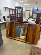 Rustic Reclaimed Wood Shutter Mirror With Storage Cabinets - Image 3
