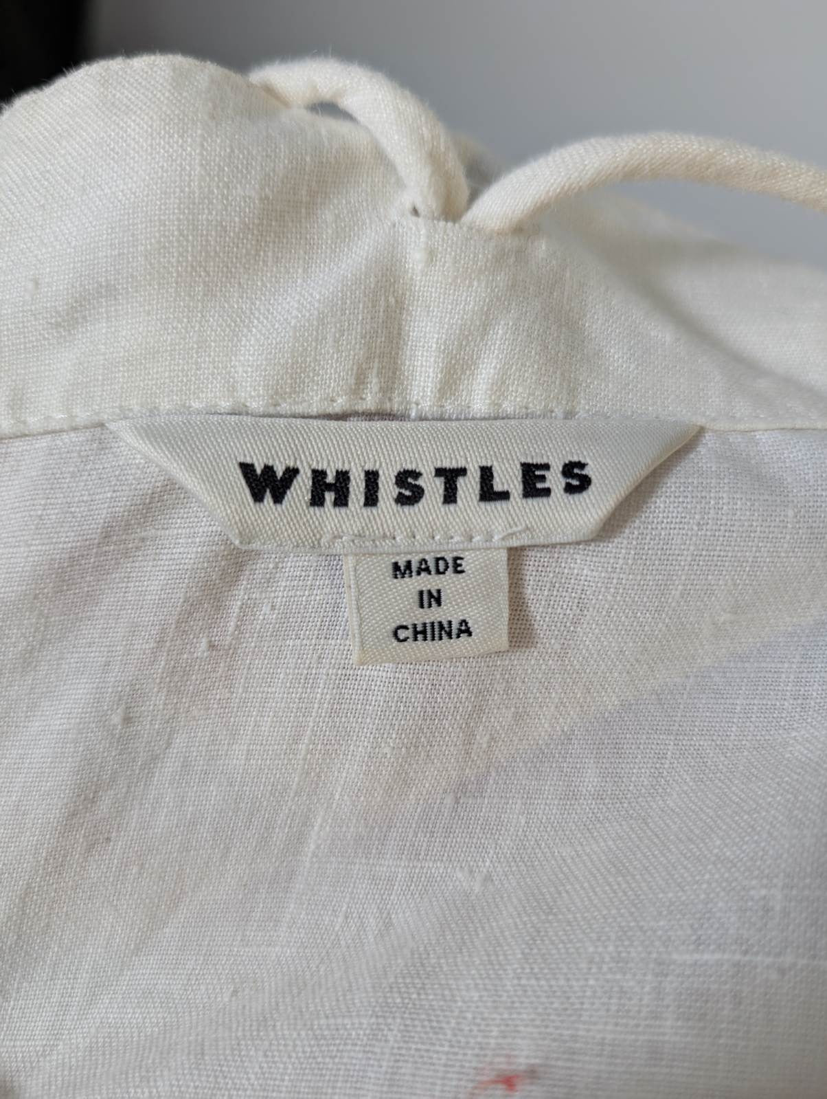 Whistles Linen Blend High Neck Tank Top White Women's UK 10 - Image 4