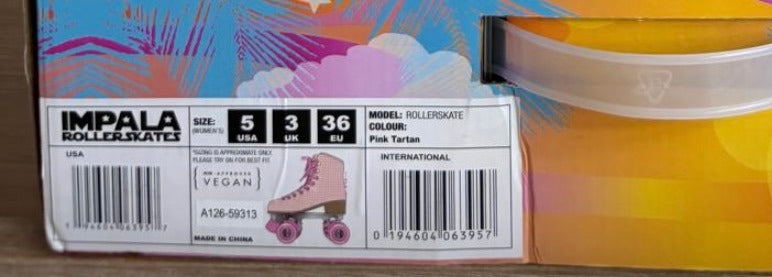 Impala Roller Skates Pink Tartan Gingham Women's US 5 - Image 3