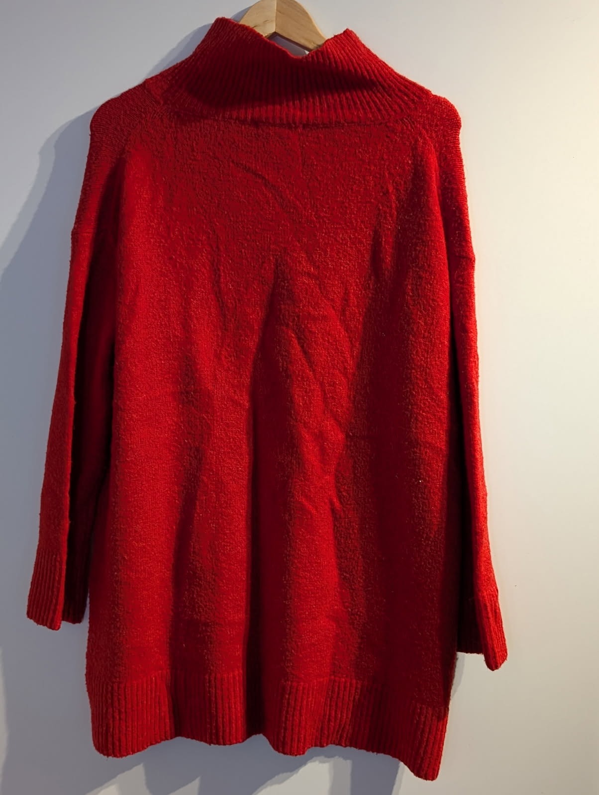 Zara Knit Red Mock Neck Oversized Sweater - Size S - Image 3