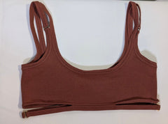 Dion Lee Knit Crop Top Rust Brown Size Small - Image 1