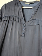 Gerard Darel Ruffle Blouse Blue EU 36 - Image 3