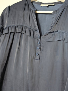 Gerard Darel Ruffle Blouse Blue EU 36 - Image 3
