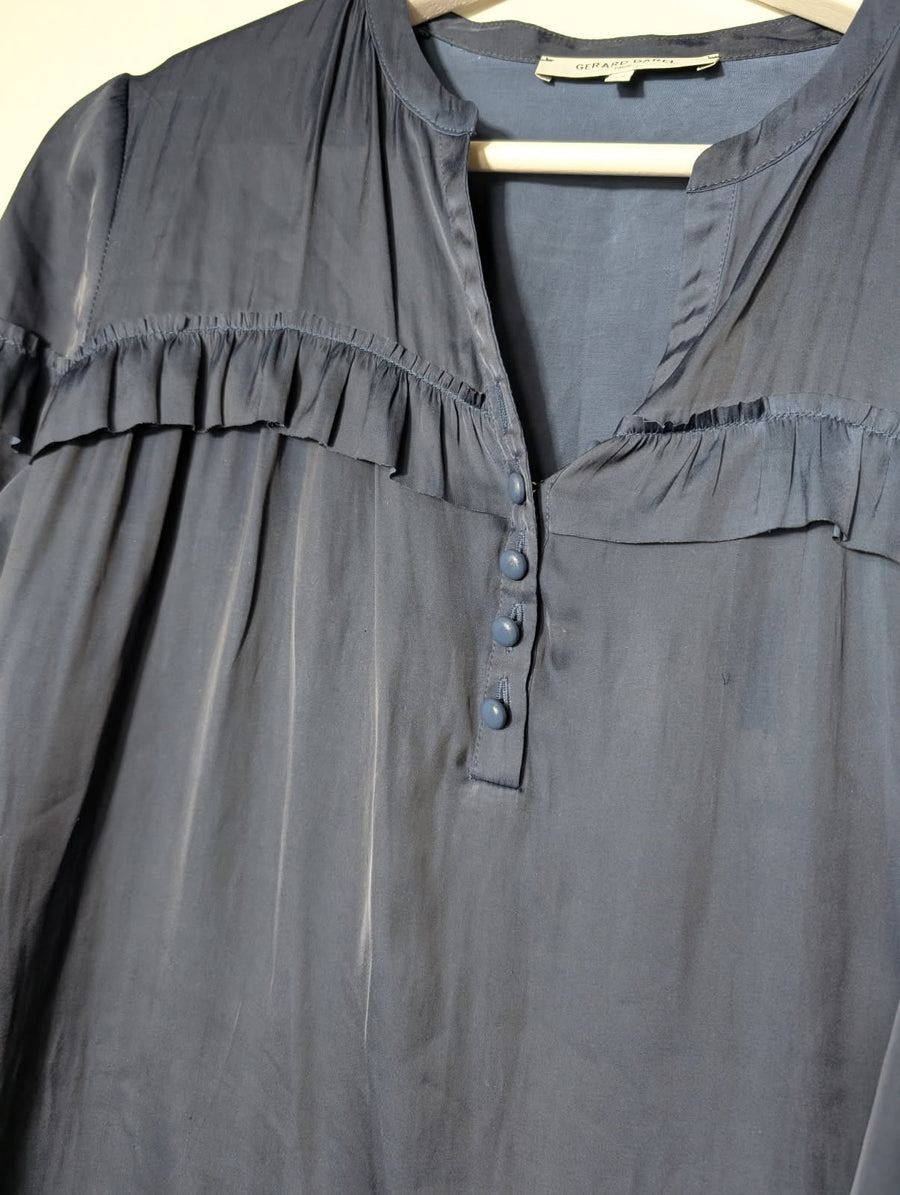 Gerard Darel Ruffle Blouse Blue EU 36 - Image 3