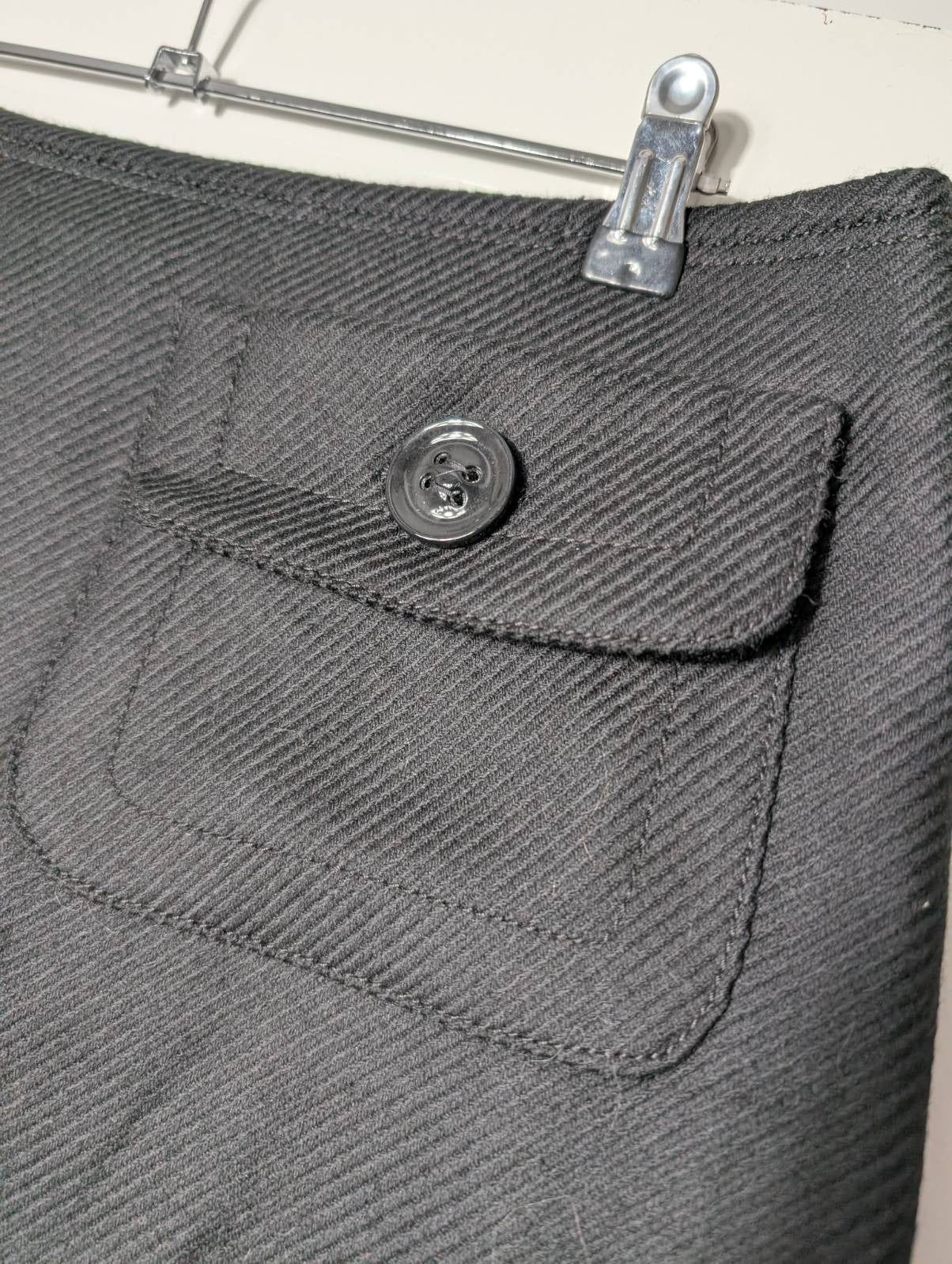 Burberry London Black Herringbone Wool Mini Skirt - UK 8 / US 6 - Image 4