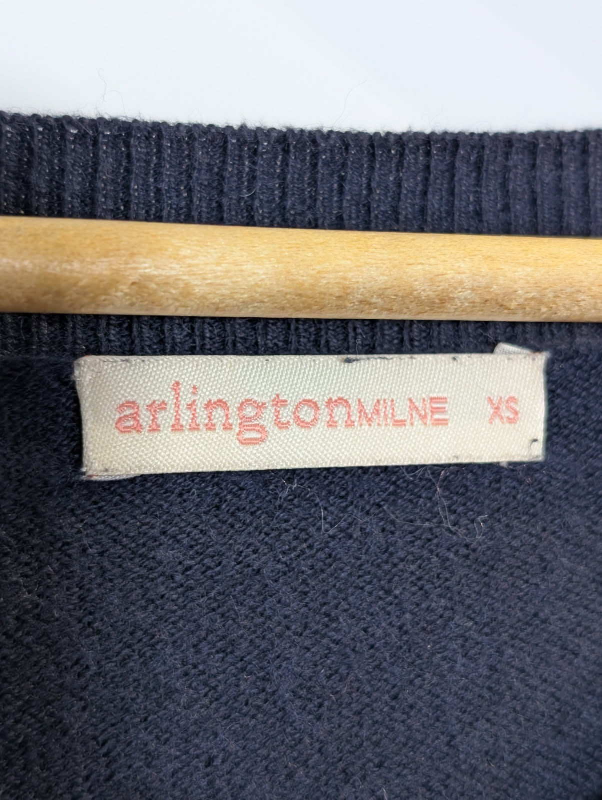Arlington Milne Navy V-Neck Knit Top - Women's Size XS - Image 3