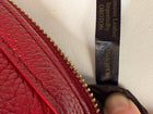 Oroton Pebbled Leather Tote Bag Red Gold Hardware - Image 4