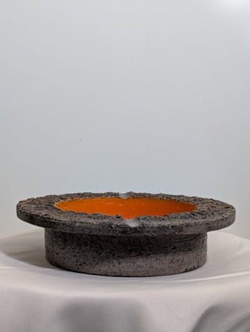 Vintage Italian Ceramic Ashtray Mid Century Modern Orange and Granite - Image 3