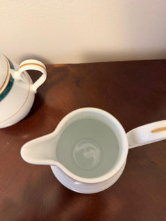Noritake Legendary Creamer and Sugar Bowl Set Green 4139 - Image 3