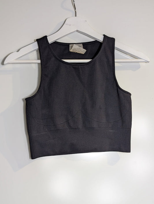 Aim'n Ribbed Activewear Crop Top Black Size S - Image 1