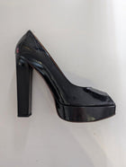 Lanvin Patent Leather Platform Peep Toe Pumps - Black Size 39 - Image 1