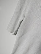 Witchery Silver Metallic Ribbed Knit Short Sleeve Top Size S - Image 3