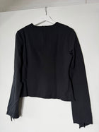 Cue Long Sleeve Asymmetric Hem Blouse Black Size 12 - Image 4