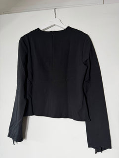 Cue Long Sleeve Asymmetric Hem Blouse Black Size 12 - Image 4