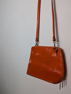 Vera Pelle Italian Leather Crossbody Bag Vibrant Orange - Image 3
