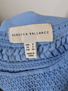 Rebecca Vallance Knit Mini Dress Blue AU 8 - Image 3