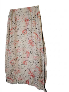 Vintage Celestial Constellation Map Print Scarf Cream & Red - Image 1
