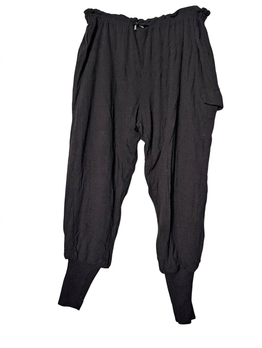 Hussein Chalayan Black Paperbag Waist Jogger Pants - Size 40 - Image 1