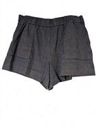 Witchery Linen Blend Elastic Waist Shorts Charcoal Grey Size 12 - Image 1