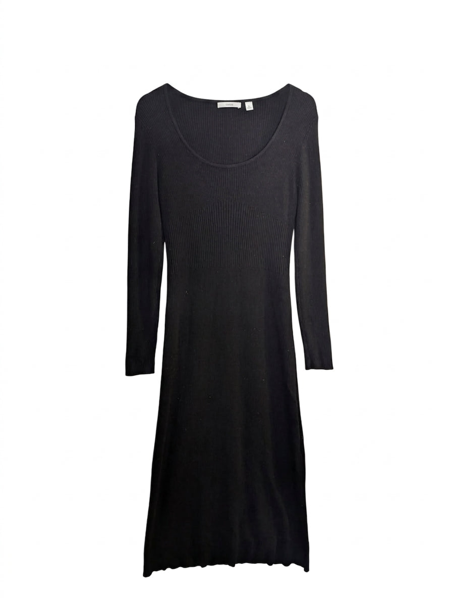 Country Road Black Ribbed Knit Midi Dress - Size XL - Image 1
